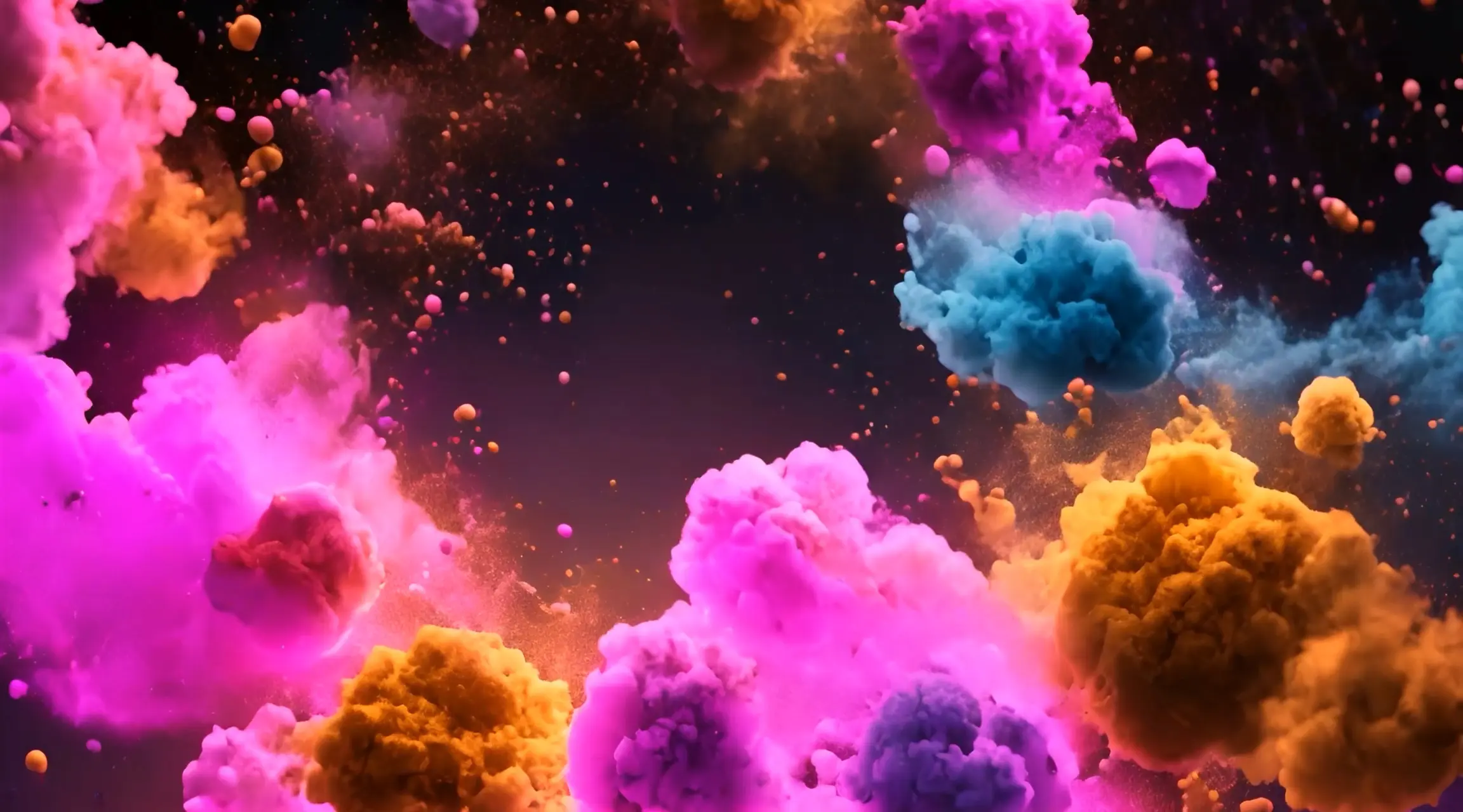 Surreal Nebula Puffs Abstract Video Backdrop